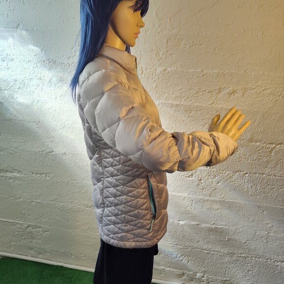 The North Face Gray Teal Zipper Puffer Jacket Girls Size XL (18) - Picture 4 of 13